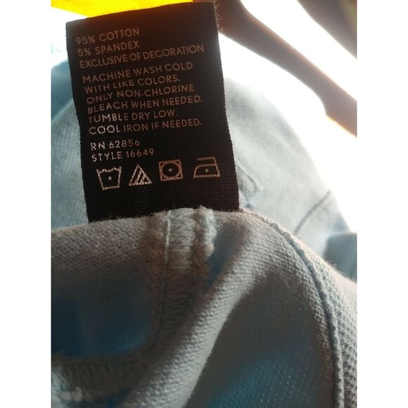 Hue Womens Straight Pull On Pants Low Rise Back Pockets Floral Embroidered Blue - Picture 4 of 7